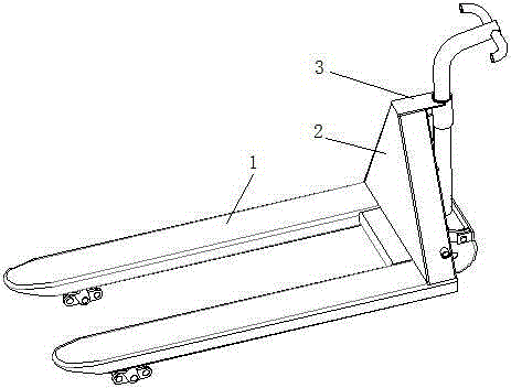 Frame lifting and linking device for manual carrier