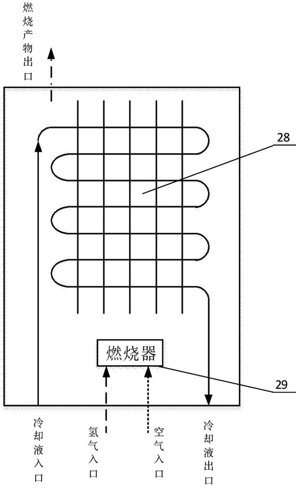 Hydrogen combustion heater of fuel cell engine and extremely-low-temperature self-starting method