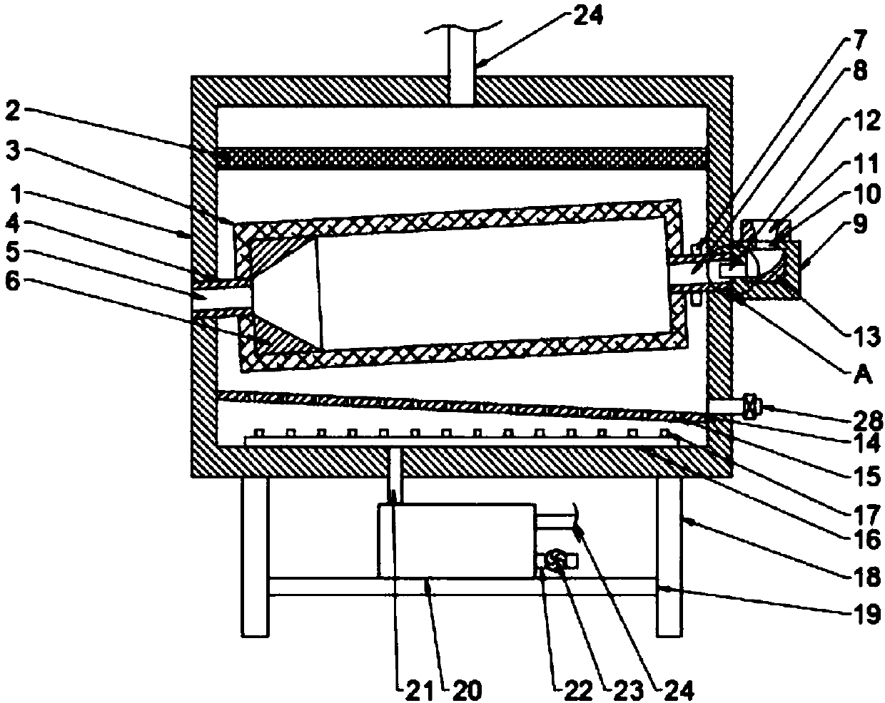 Tea dryer based on roller stir-frying technology