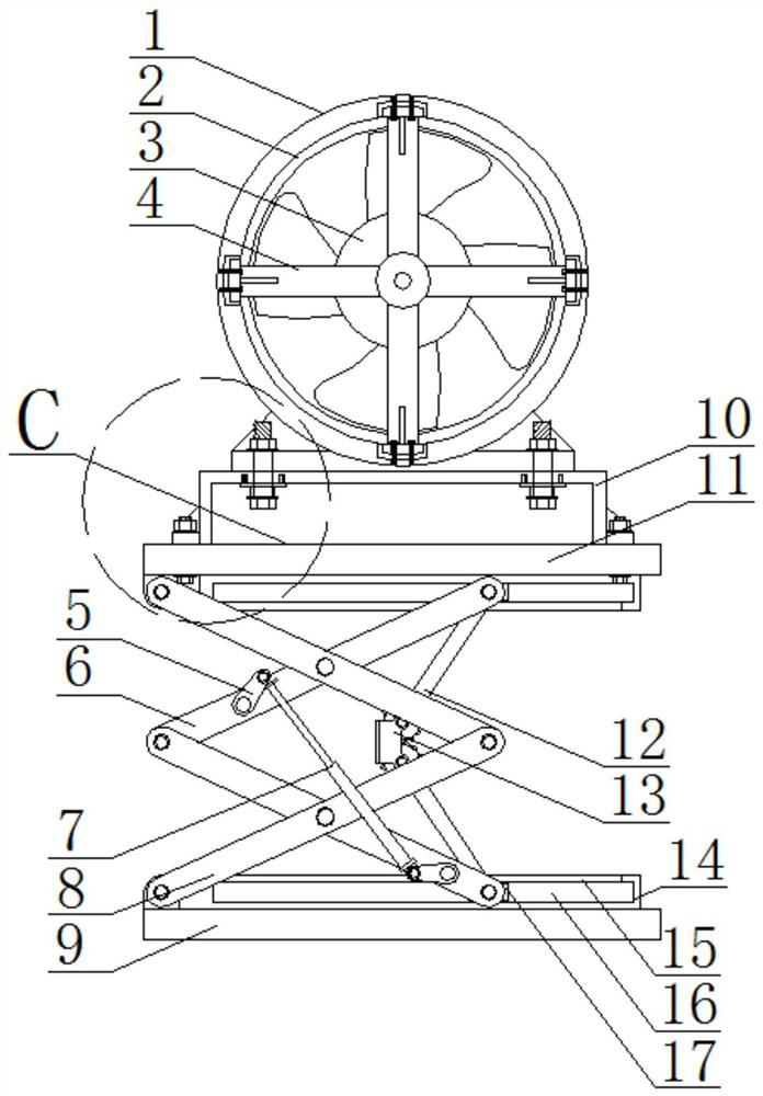 An easily adjustable ventilation device for tunnel construction