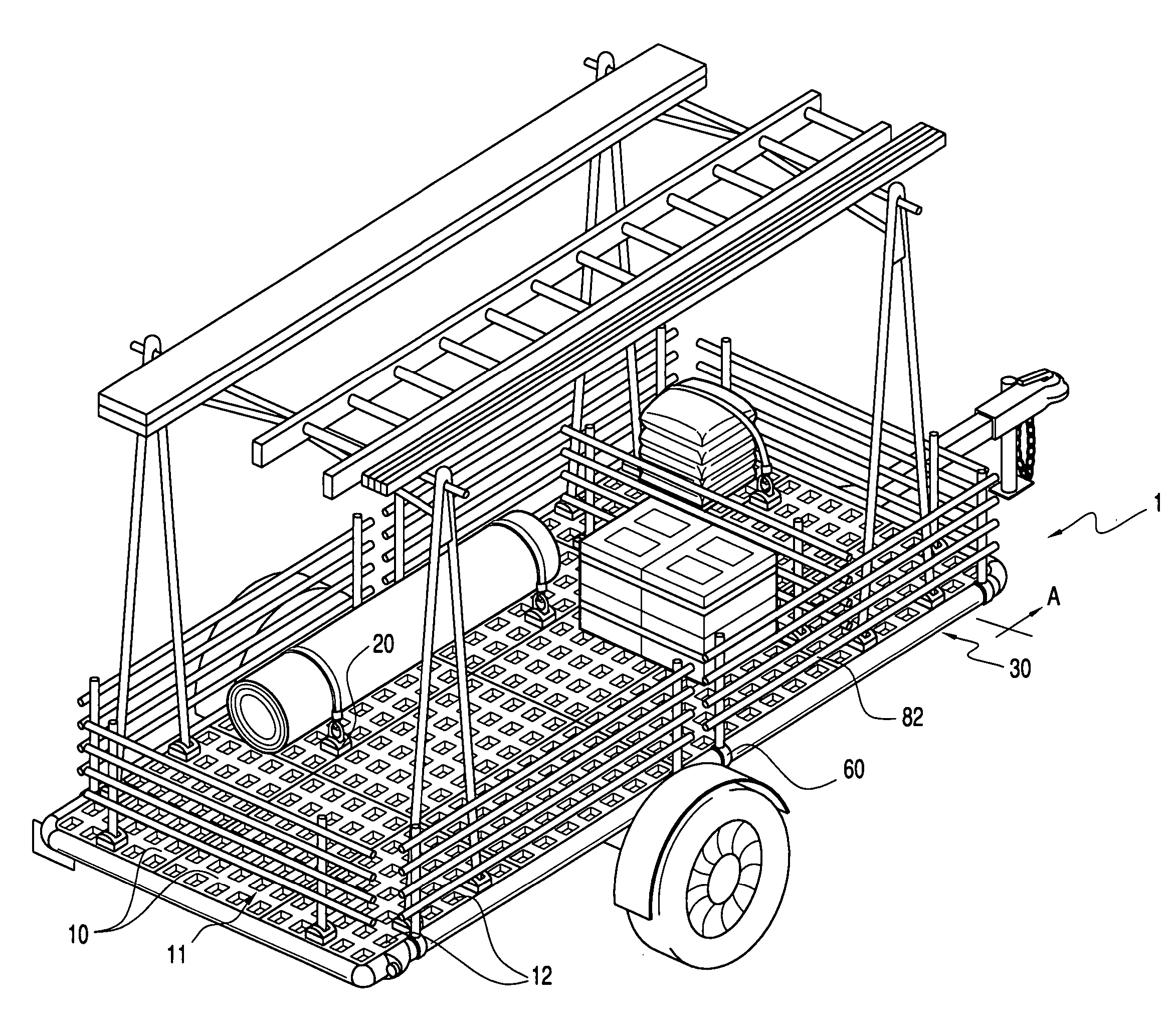 Cargo management system for trailers and truckbeds and method of use