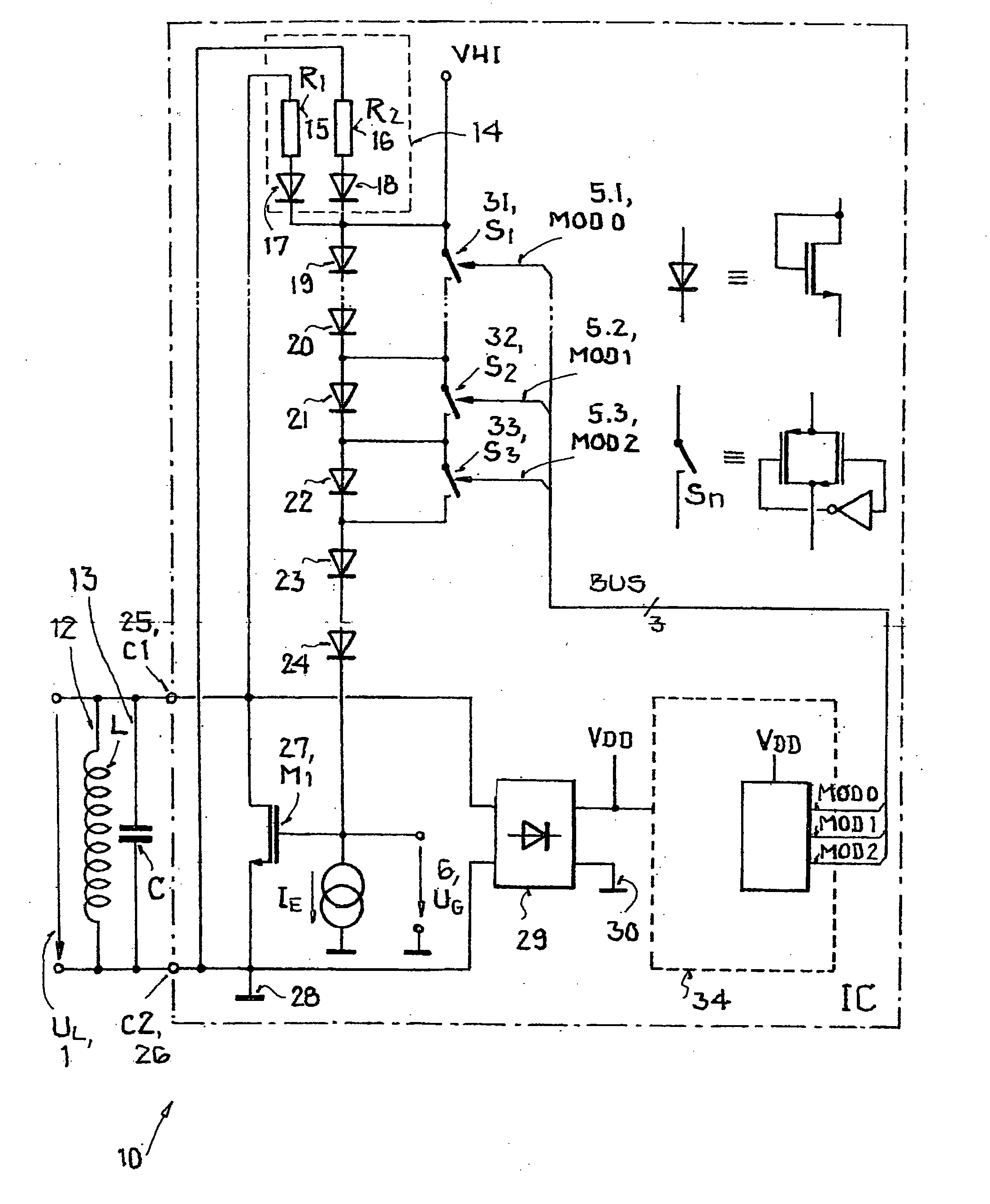 Method for voltage limitation in a transponder