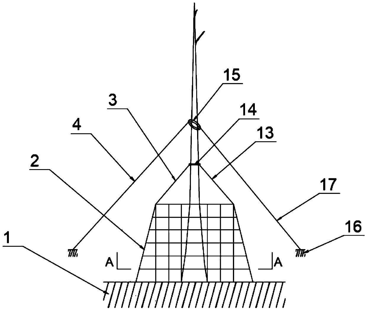 Supporting device for ancient and famous trees and supporting method thereof