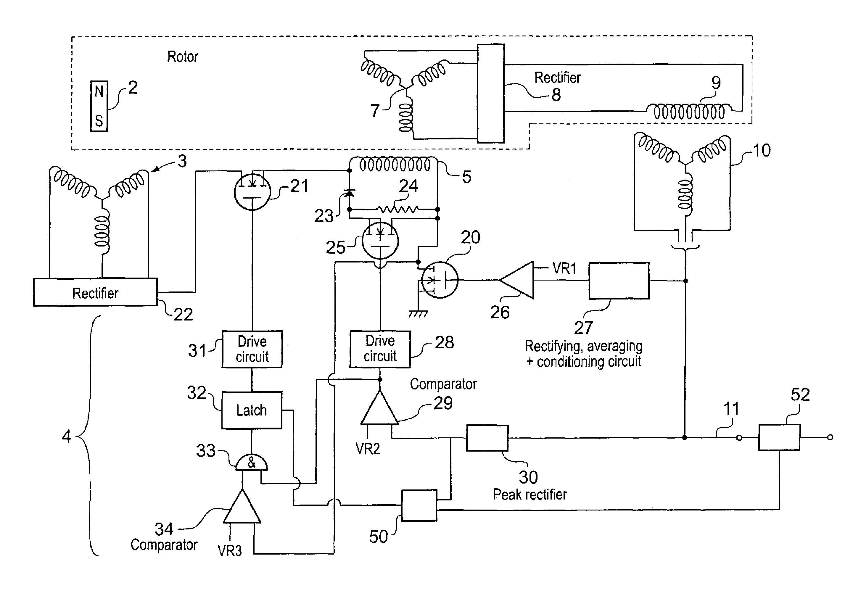 Method of and apparatus for detecting sensor loss in a generator control system