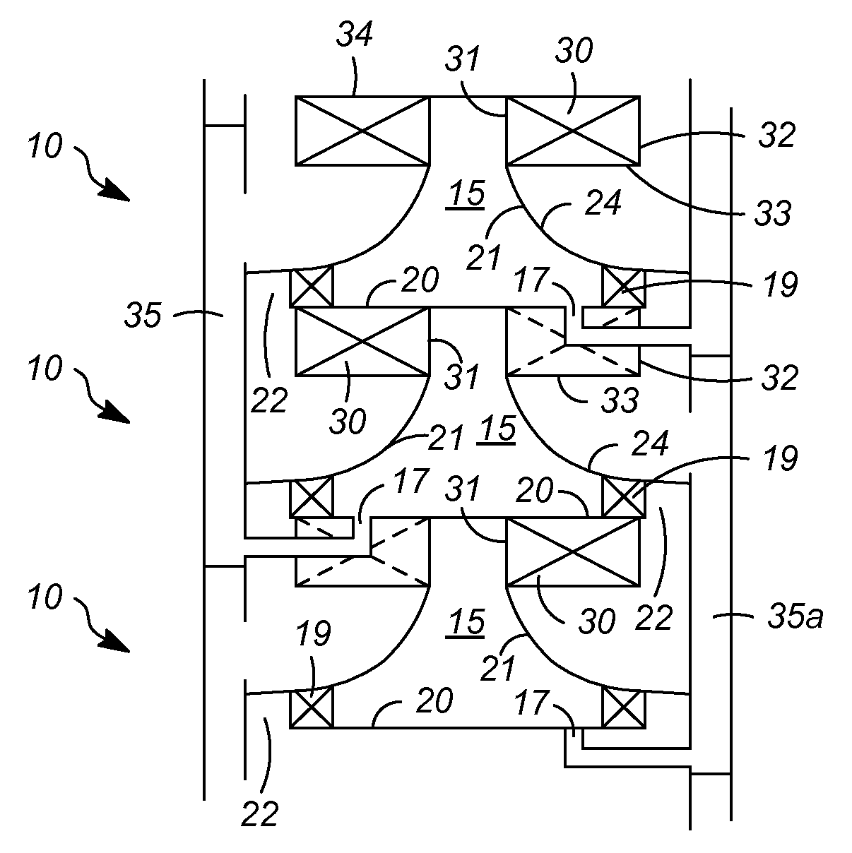 Vapor-liquid contacting apparatuses with vortex contacting stages