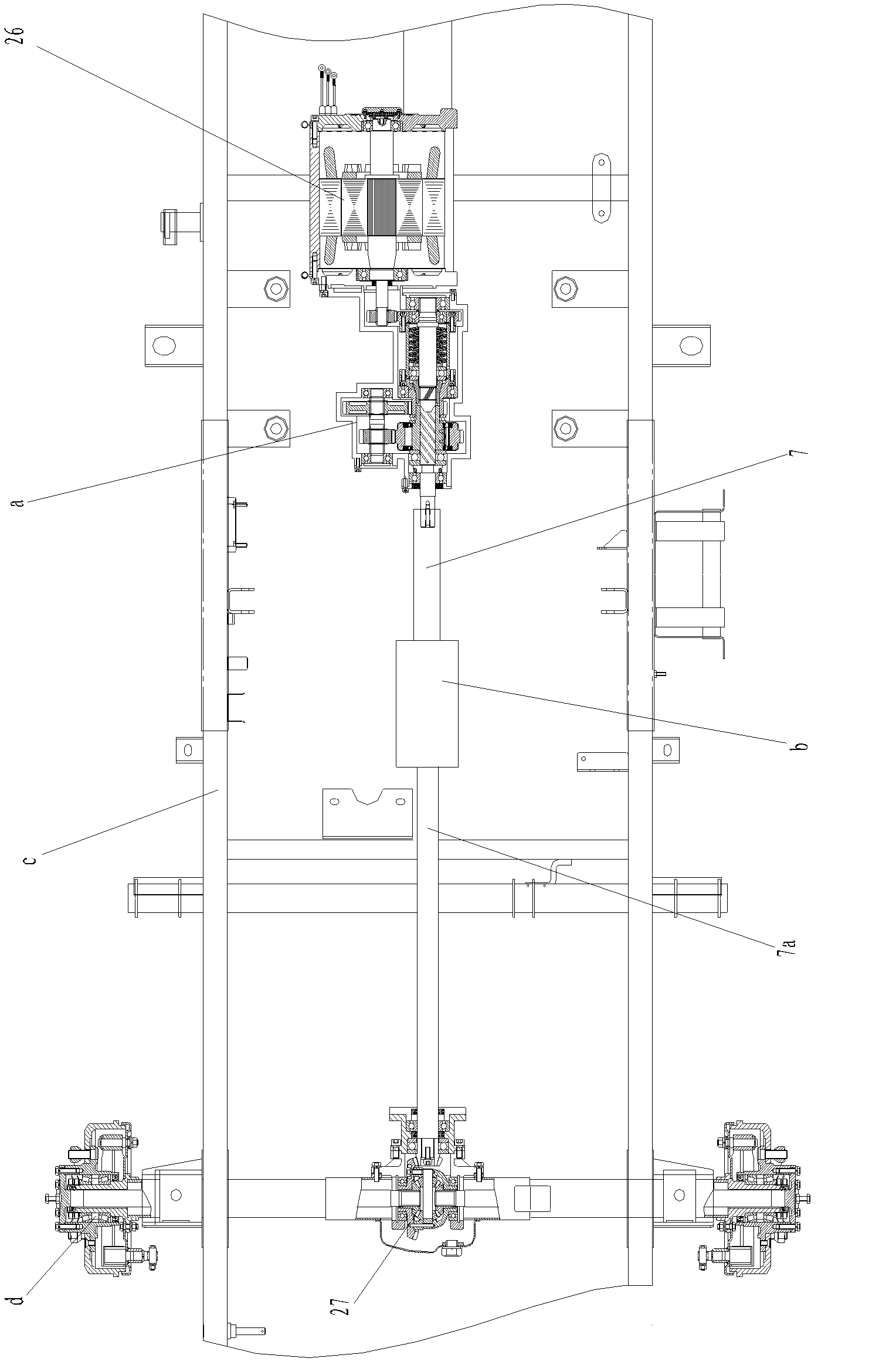 Rear drive assembly of mechanical intelligent self-adaptive automatic gearbox