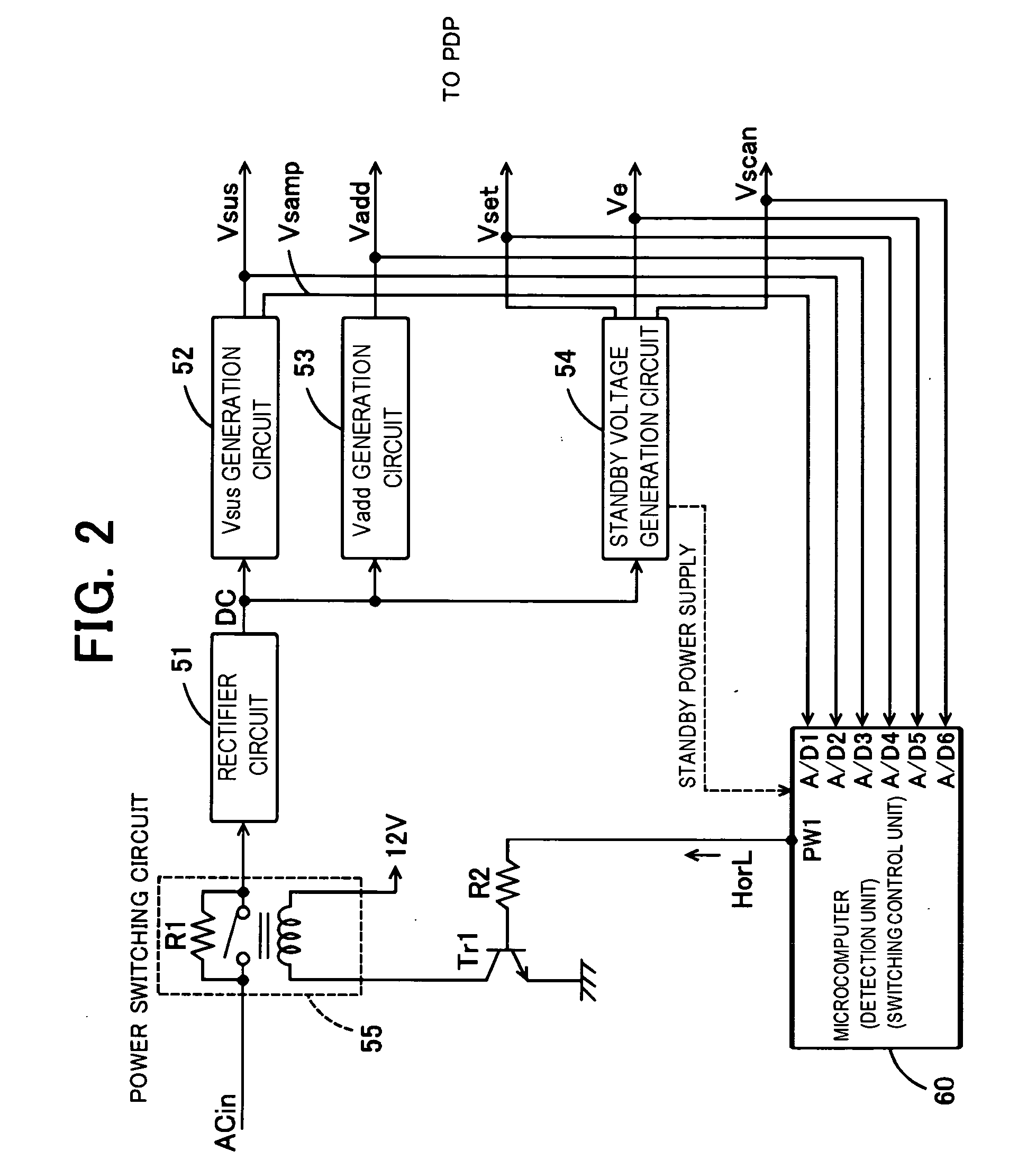 Plasma television and power supply control device