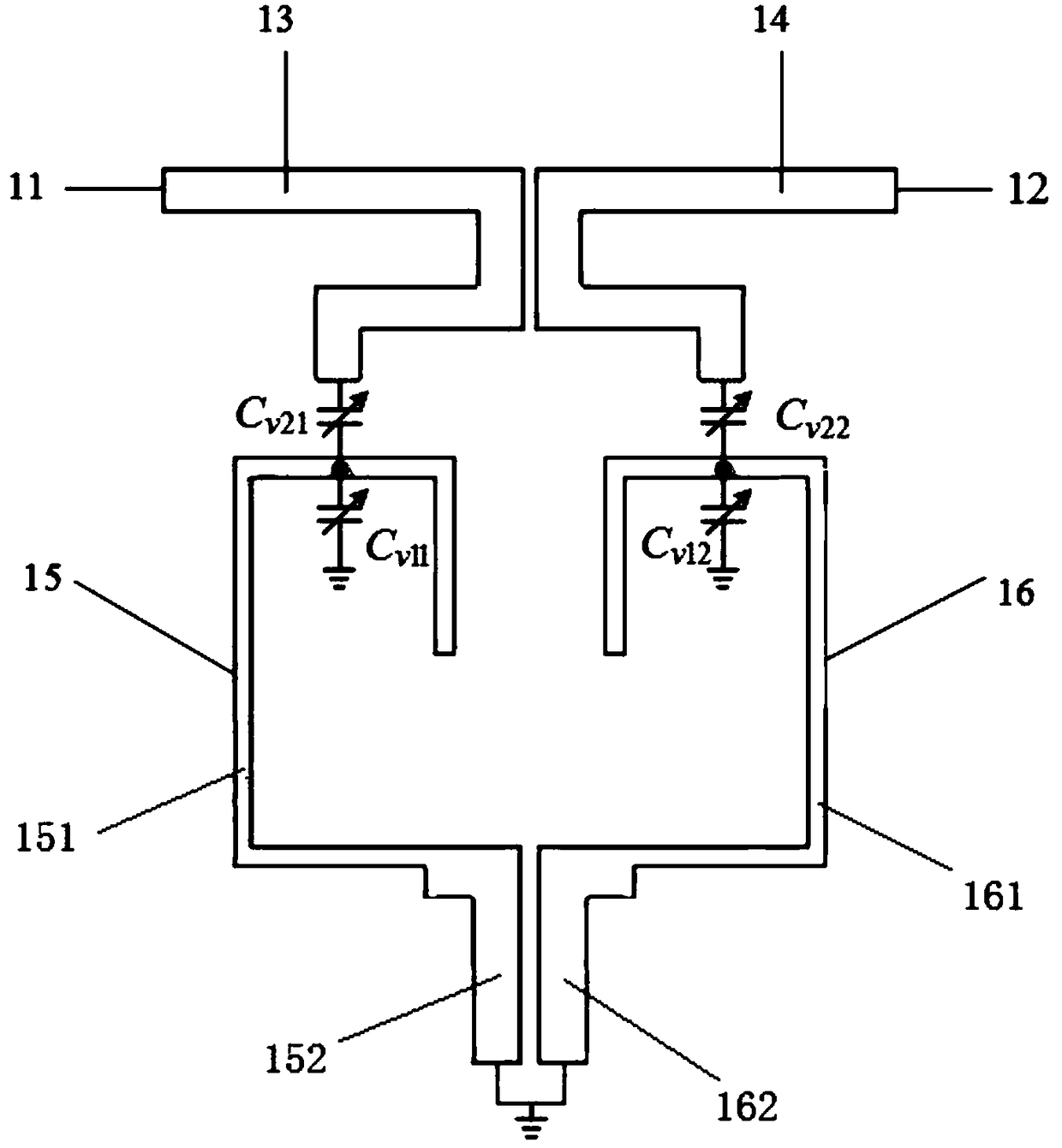 Adjustable filter with stable wide stop band