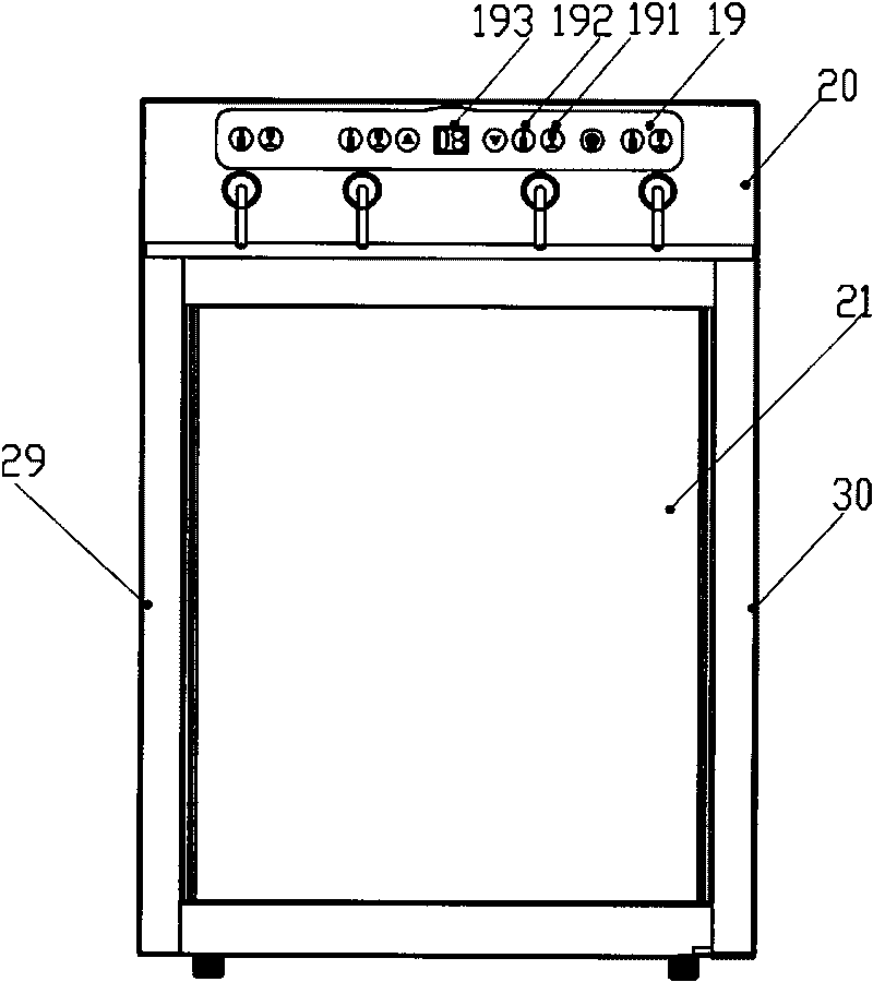 Refrigeration machine for refreshing red wine and automatically pouring wine