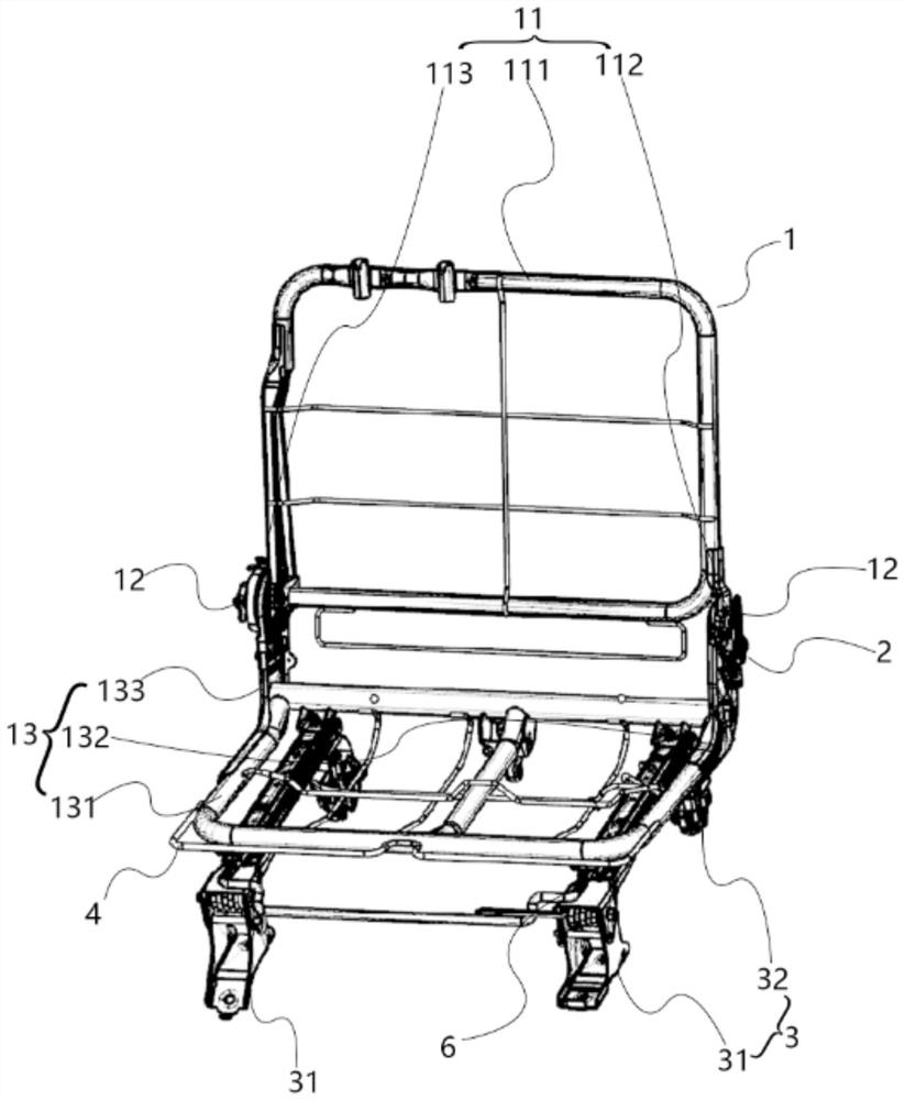 One-key turnover type seat framework