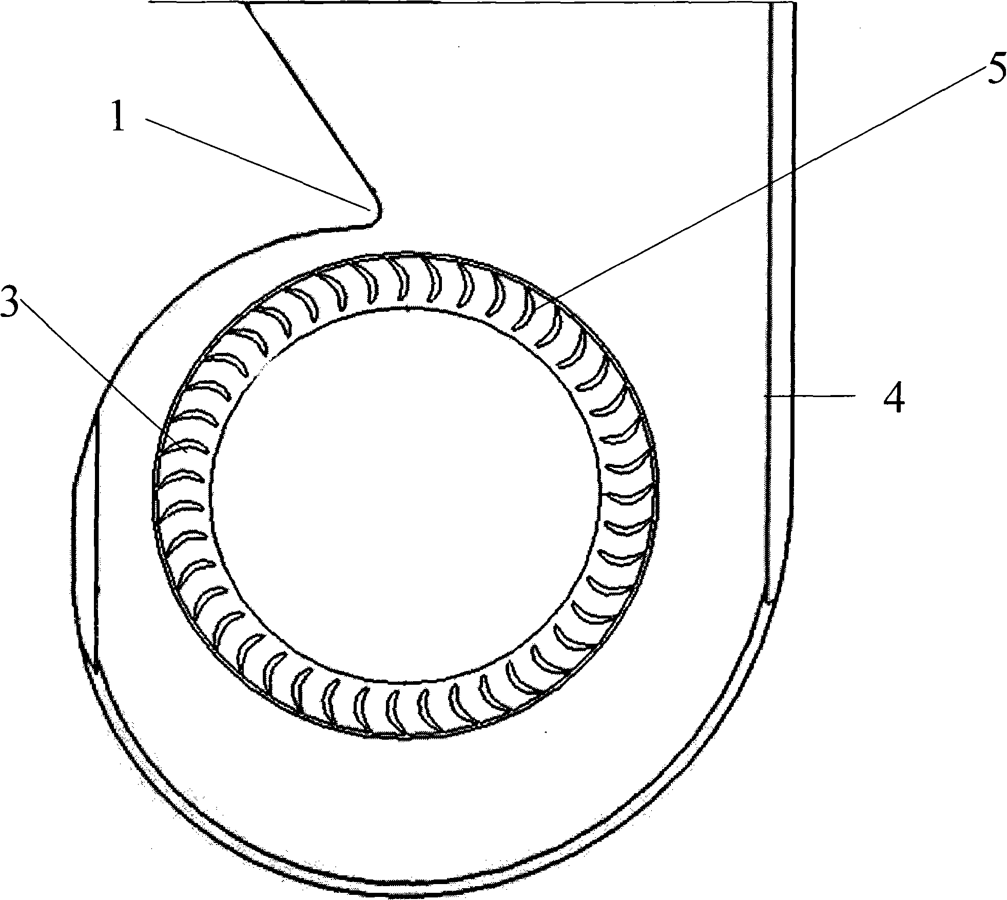 Centrifugal fan assembled guide vane vortex tongue structure