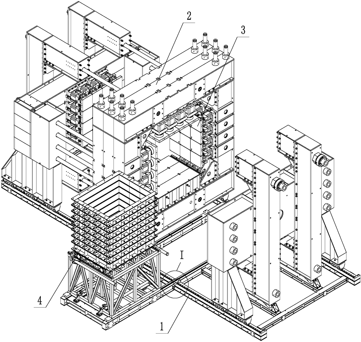 High-rigidity prestress loading framework structure for large-scale three-dimensional physical model test