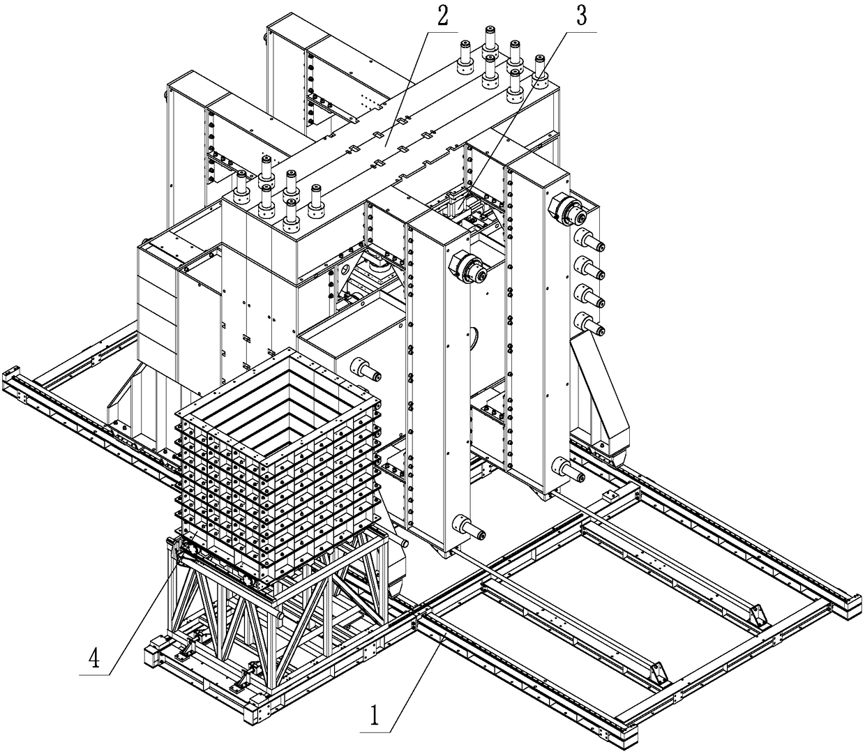 High-rigidity prestress loading framework structure for large-scale three-dimensional physical model test