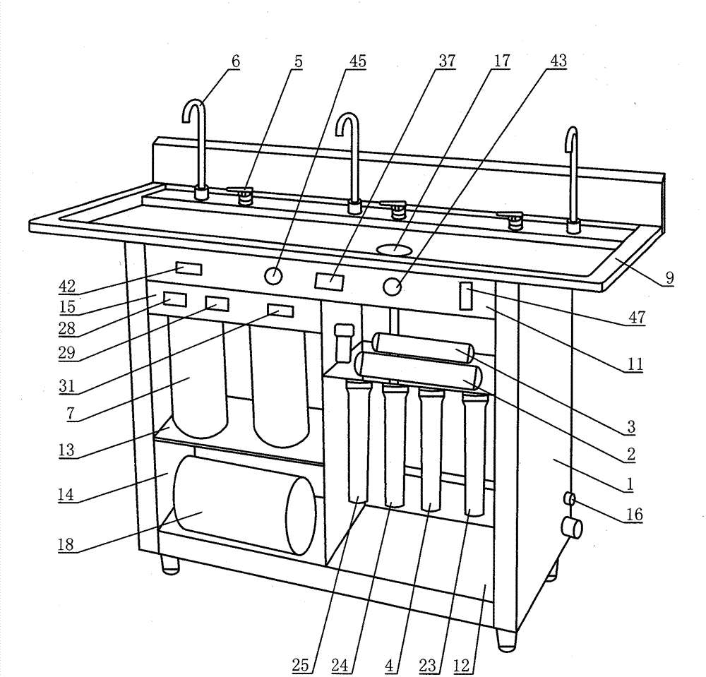 Full-automatic direct-drinking cold and hot purified water machine