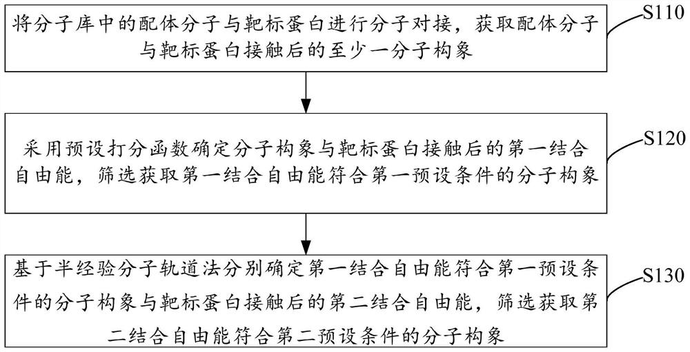 Virtual screening method and device and electronic equipment