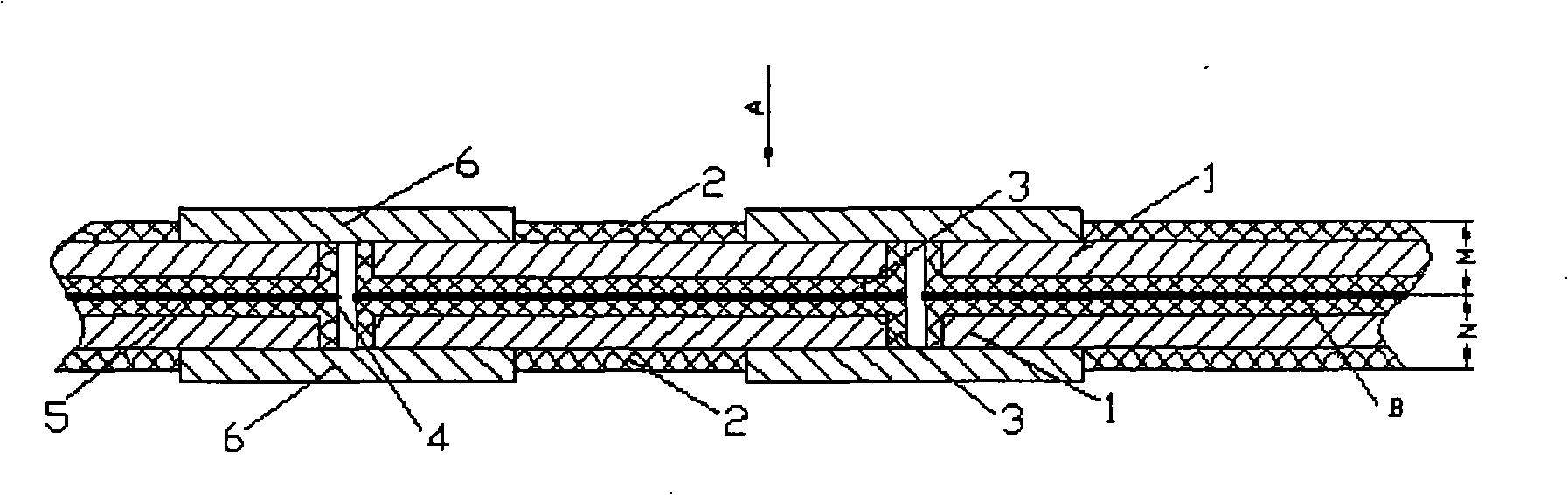 Method for preparing complaisance type double-layer electric vortex flow sensor for testing curved surface clearance