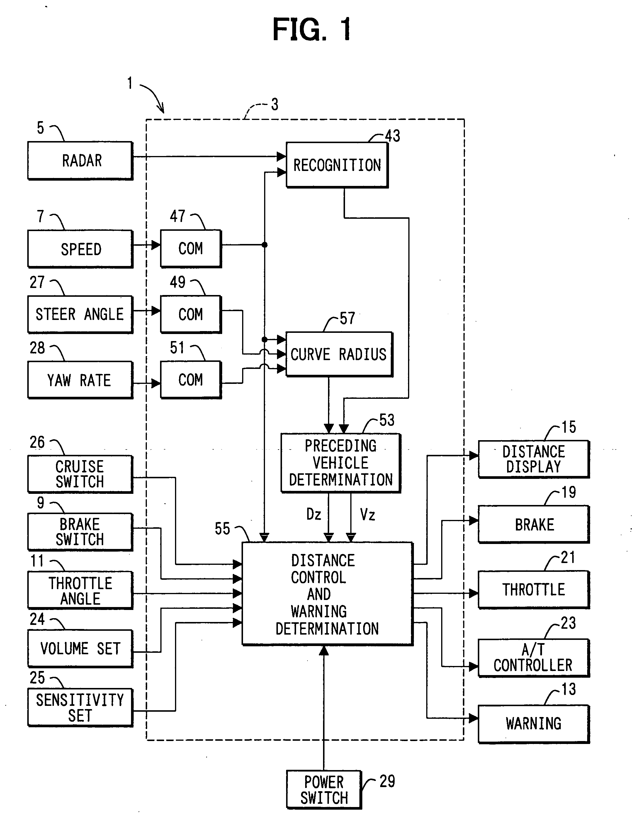 Preceding vehicle recognition apparatus