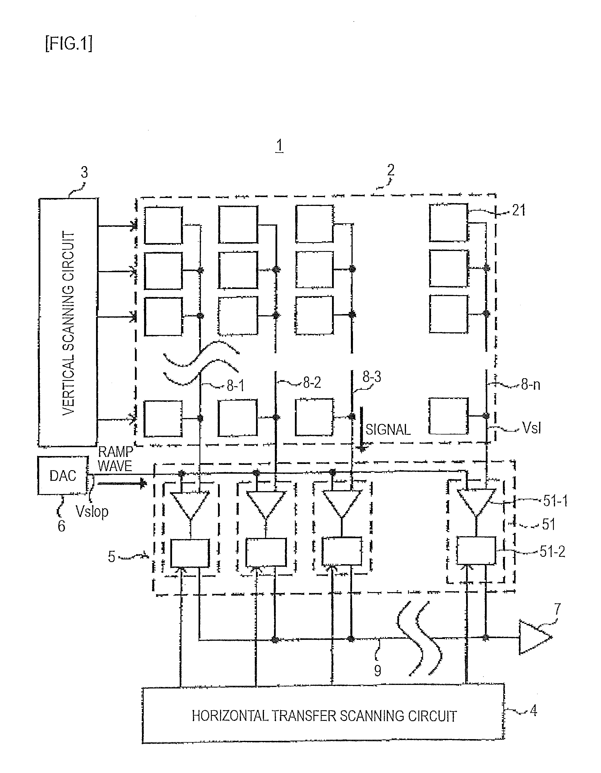 Column a/d converter, column a/d conversion method, solid-state imaging element and camera system