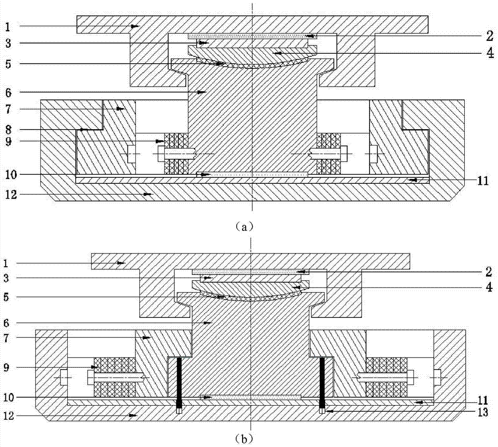 A kind of large earthquake and small earthquake stiffness switching damping spherical bearing and damping method