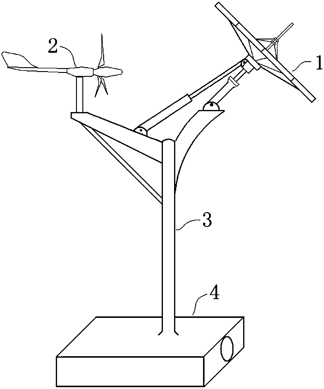 A photovoltaic-wind-rainwater power generation integrated system for a flat-roofed building