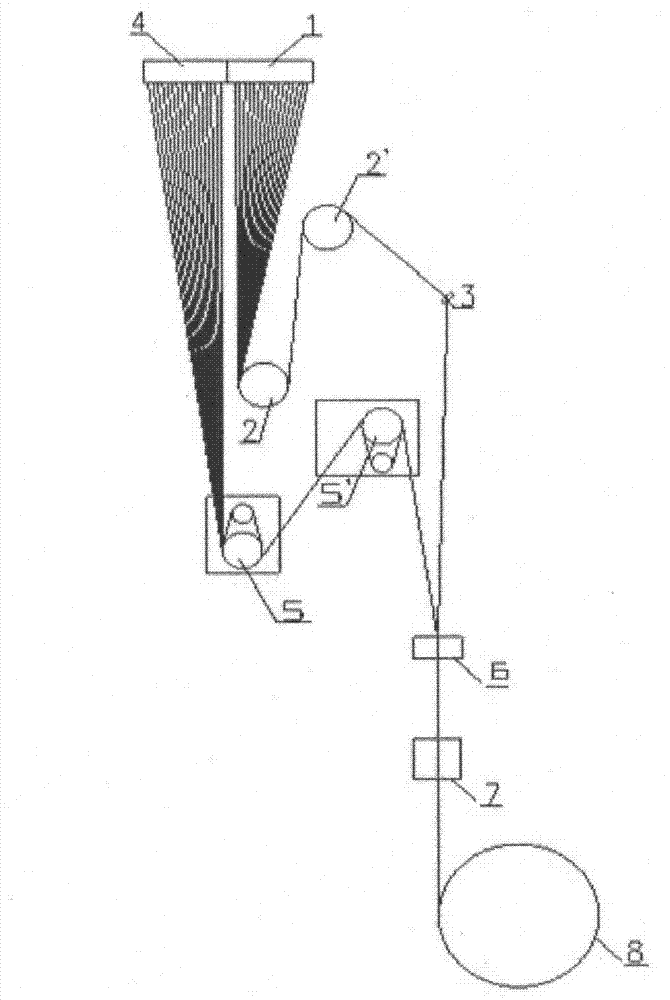 One-step-process hydrophilic dacron/high-shrinkage dacron combined yarn and preparation method thereof