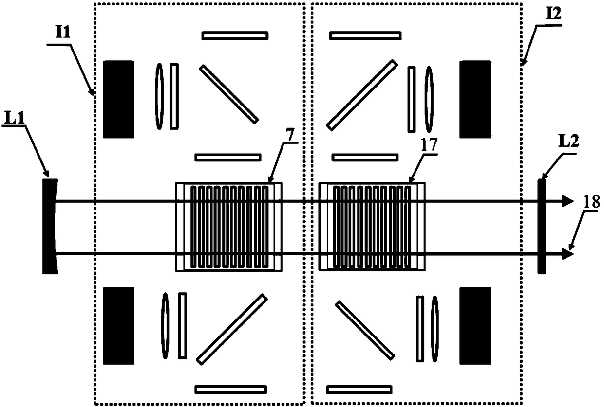 Direct liquid-cooled distributed gain laser based on polarized double-pass side pump