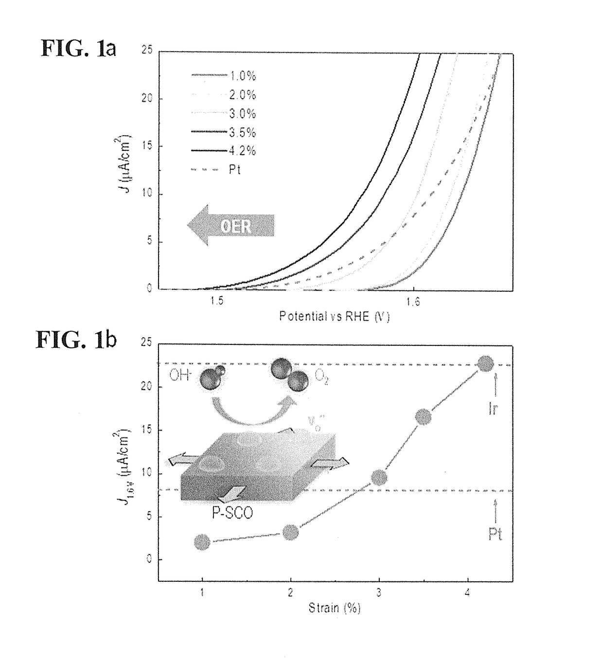 Strain enhancement of functional oxygen defects in electrochemical metal oxides