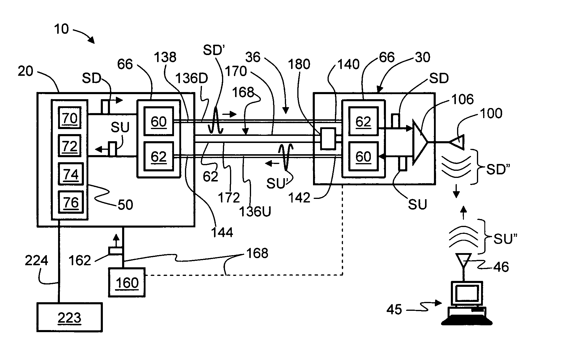 Radio-over-fiber (RoF) wireless picocellular system with combined picocells