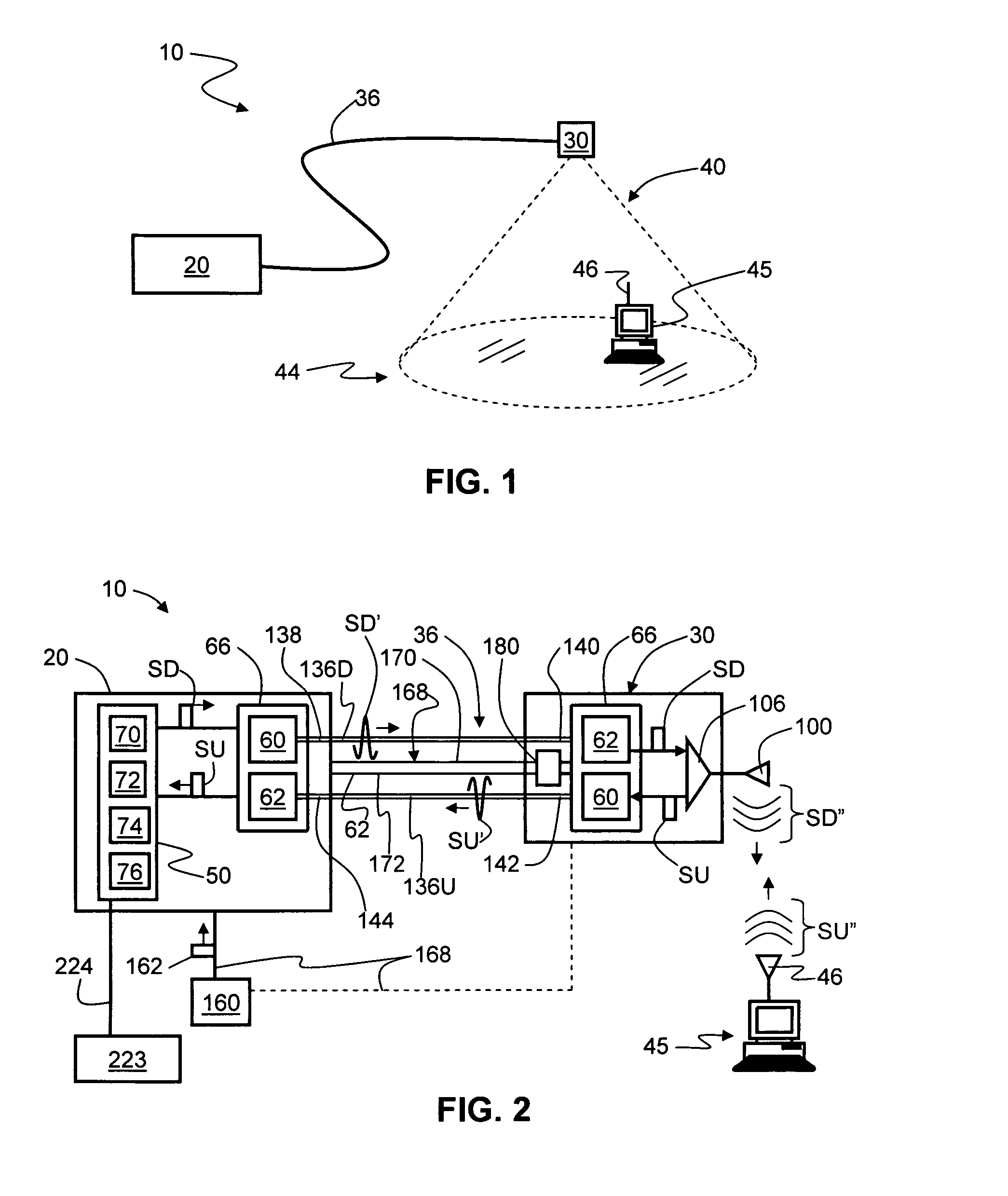 Radio-over-fiber (RoF) wireless picocellular system with combined picocells