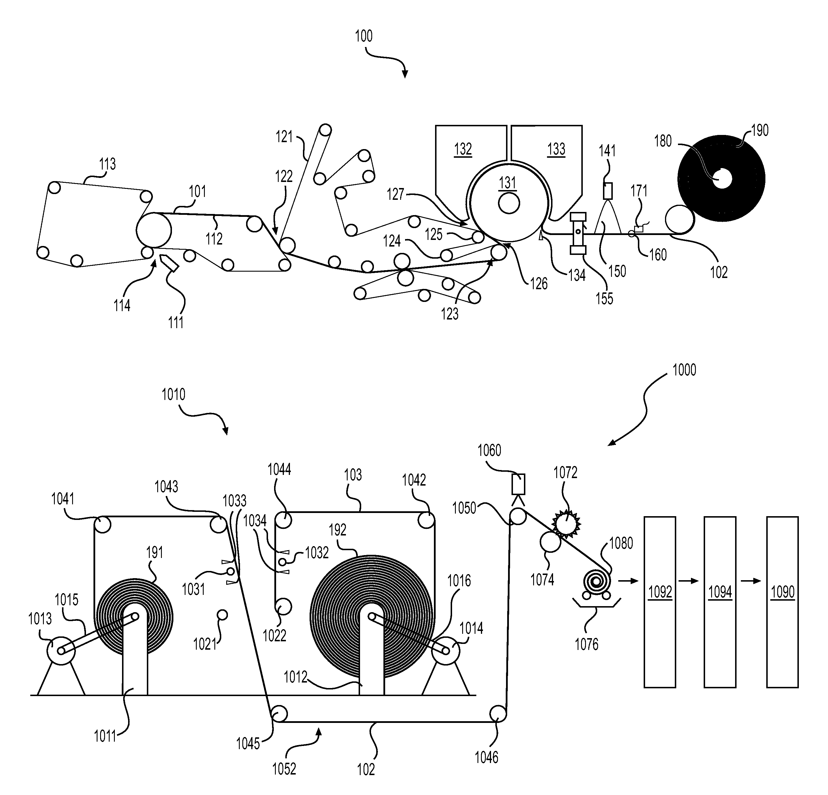 Methods and apparatuses for controlling a manufacturing line used to convert a paper web into paper products by reading marks on the paper web