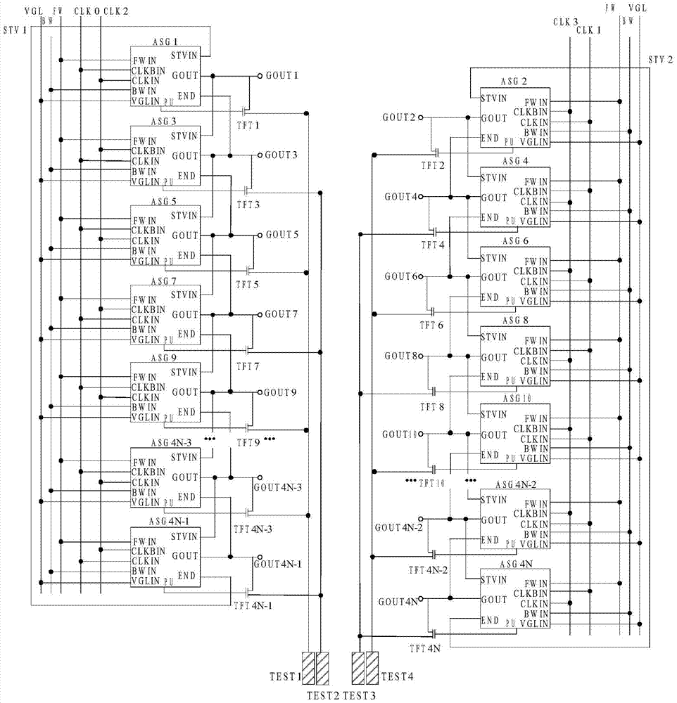 A driving device, an array substrate and a display device