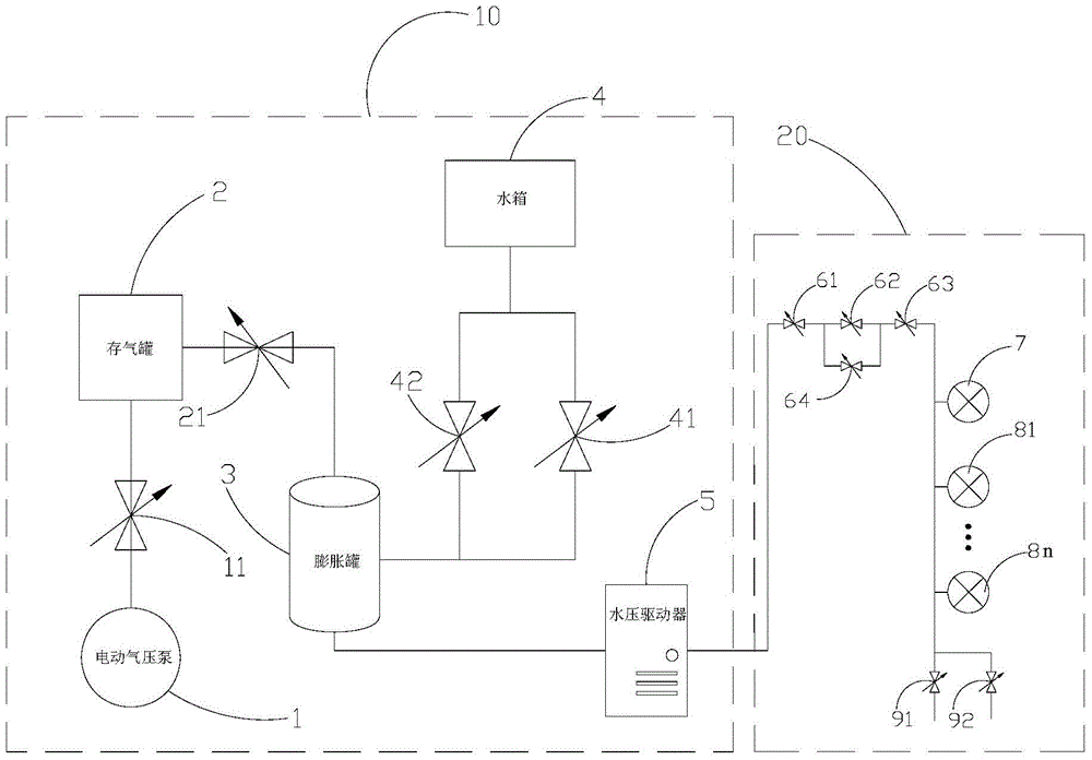 Onsite detection device and method for pressure sensor of valve cooling system