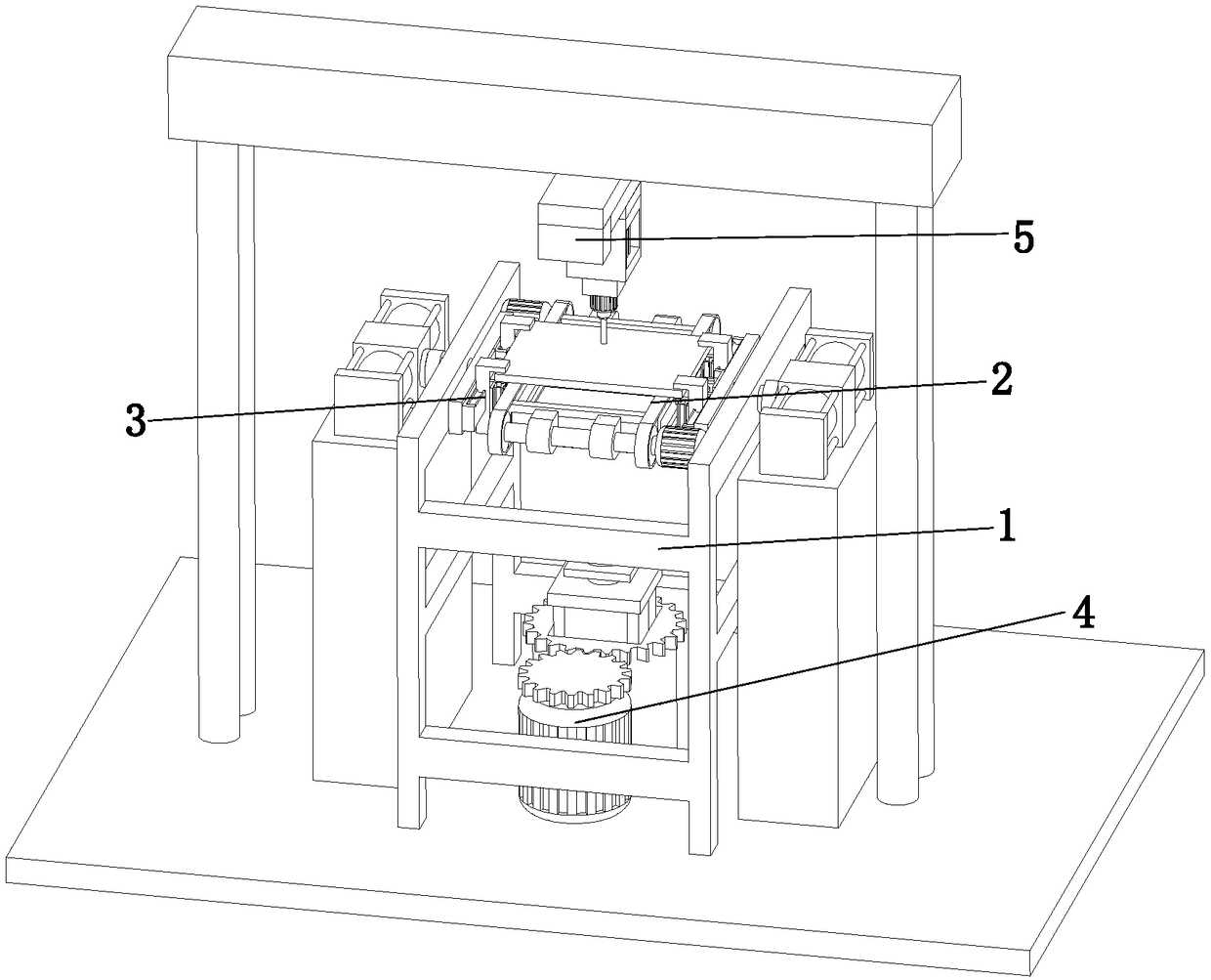 Double-faced notching device for boards