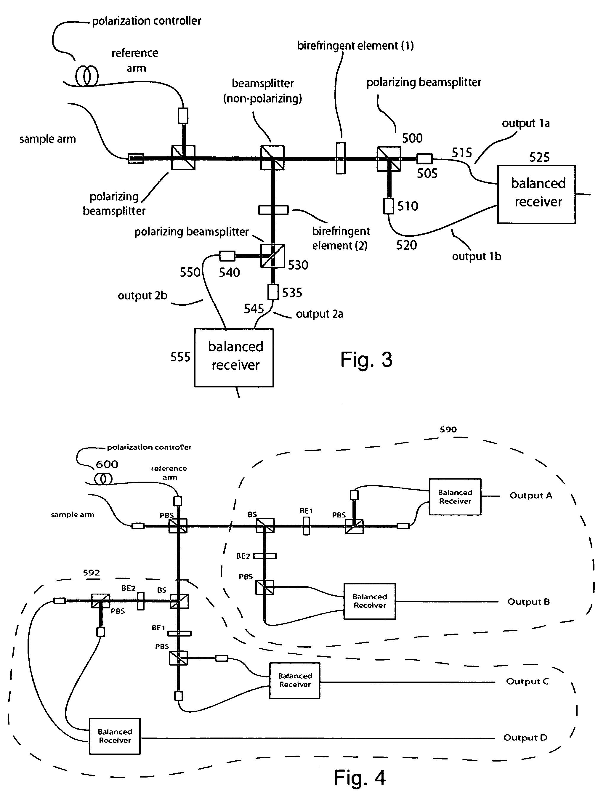 Apparatus, methods and storage medium for performing polarization-based quadrature demodulation in optical coherence tomography