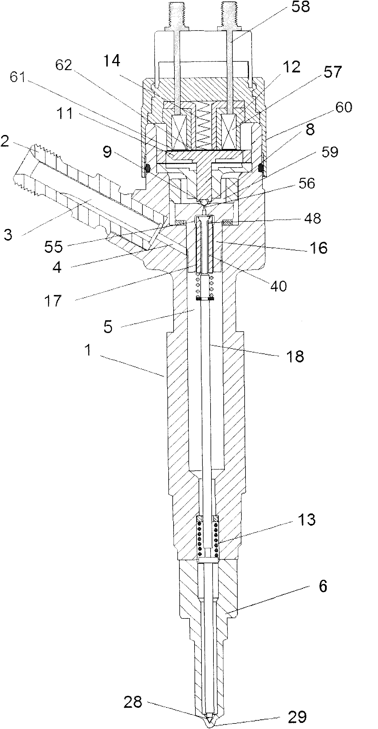 High pressure common rail electronic control fuel injector