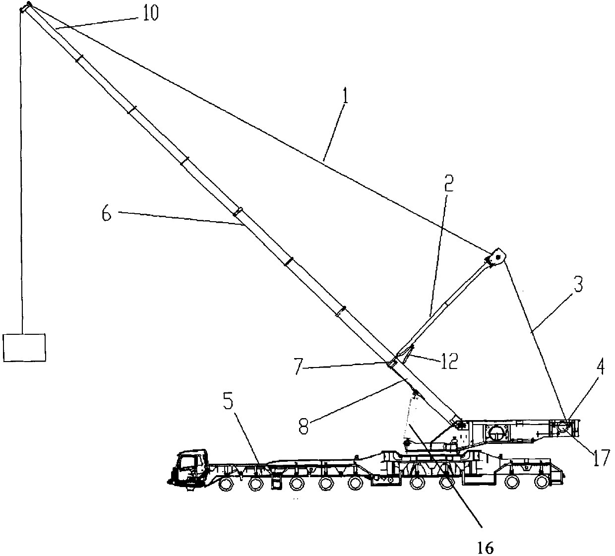 Super hoisting device and telescopic-boom hoisting equipment with same