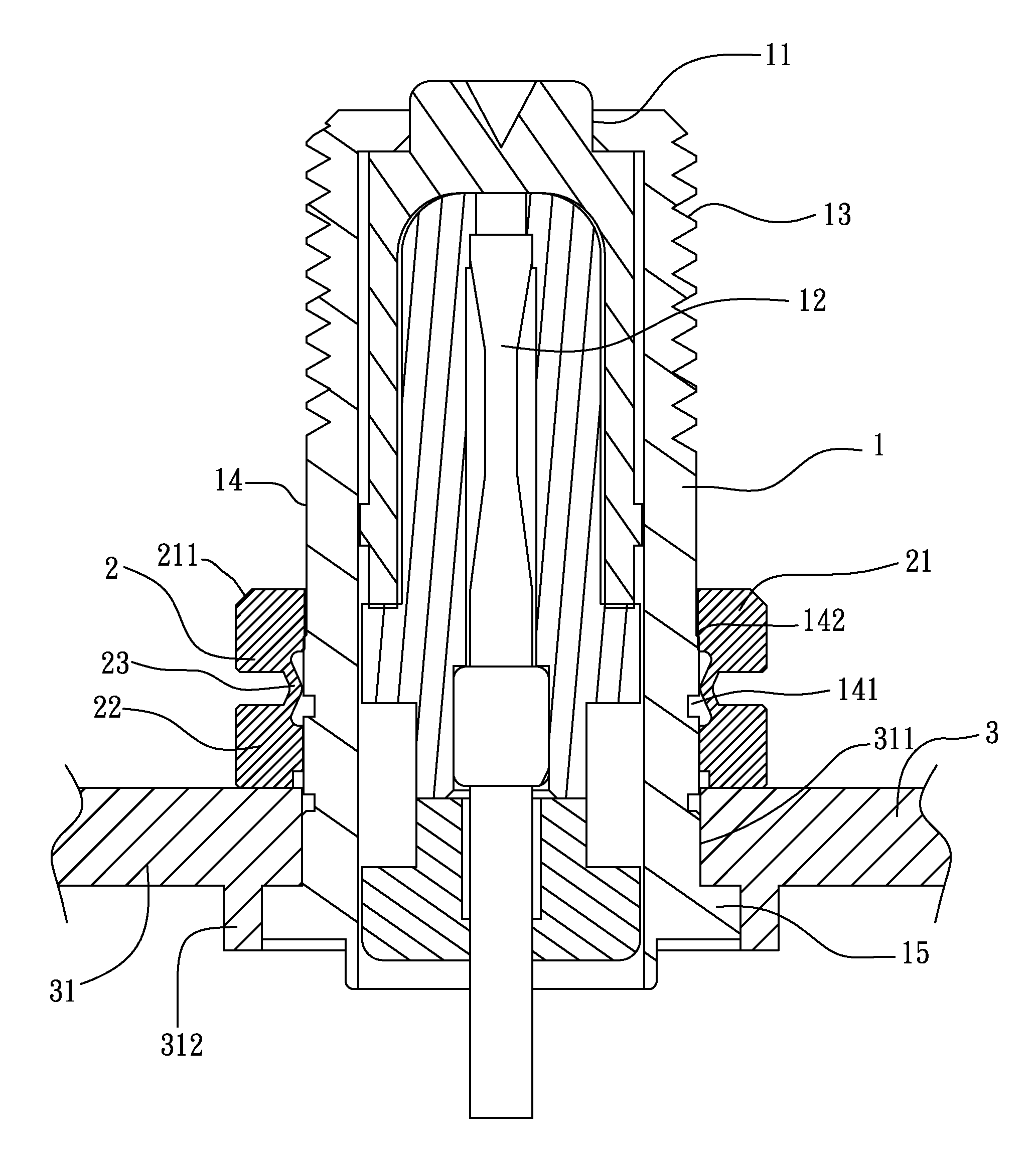 Fastening structure of signal connector