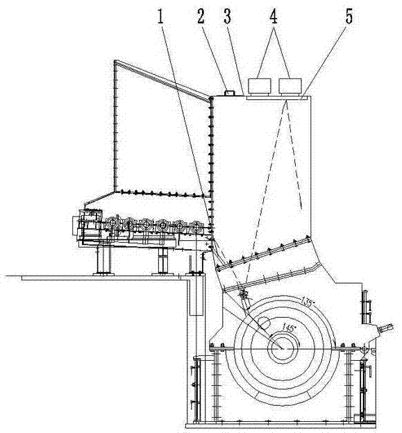 Upwards impact type single-section hammer type crusher