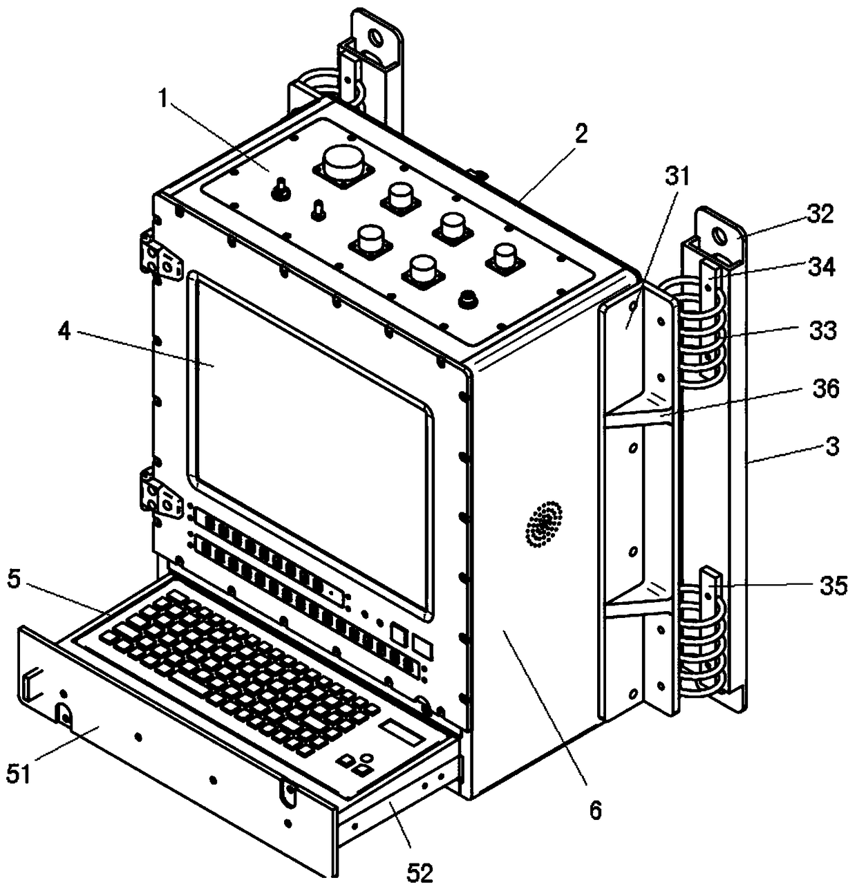 A kind of ship-used wall-mounted integrated computer and its assembly and strengthening method