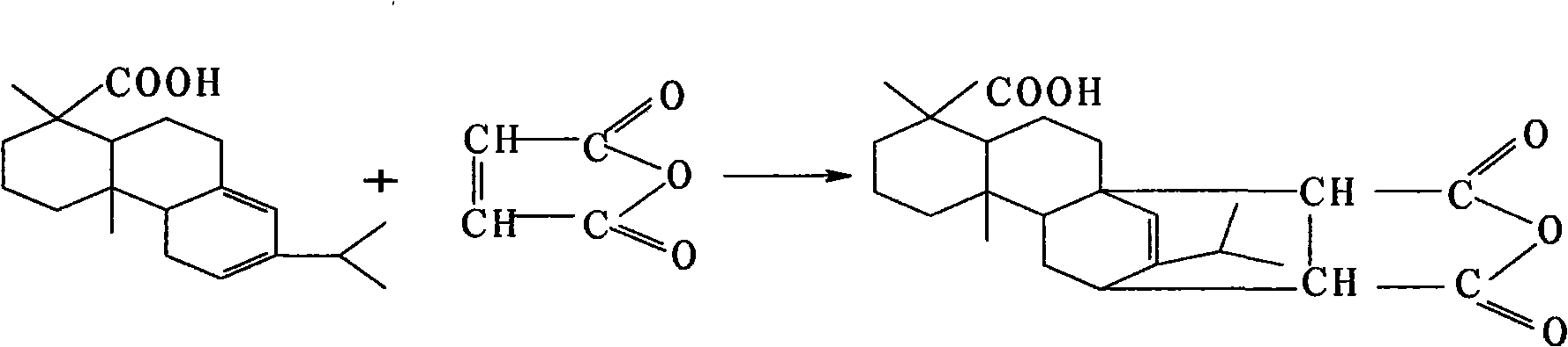 Preparation of maleated rosin polyethenoxy ether diester carboxyl acid natrium surfactant