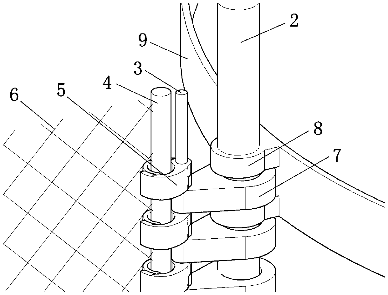 Synthetic fiber web connecting device used for enclosure culture