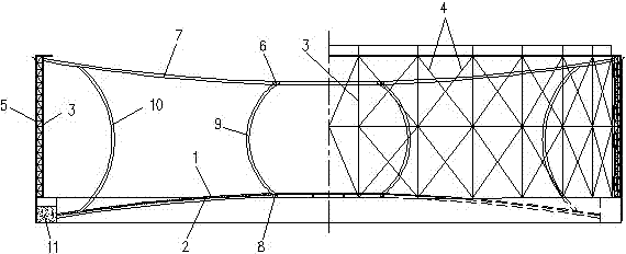 Gasholder pillow type piston