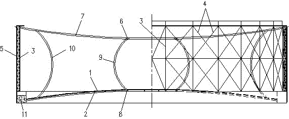 Gasholder pillow type piston