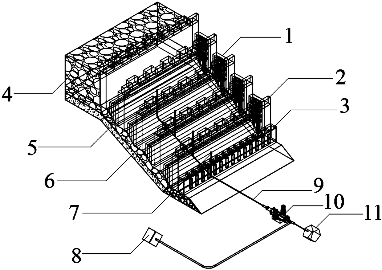 Novel stepped component stress seawall