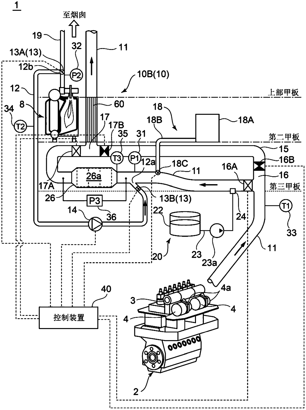 Exhaust gas denitration device and method of controlling exhaust gas denitration device