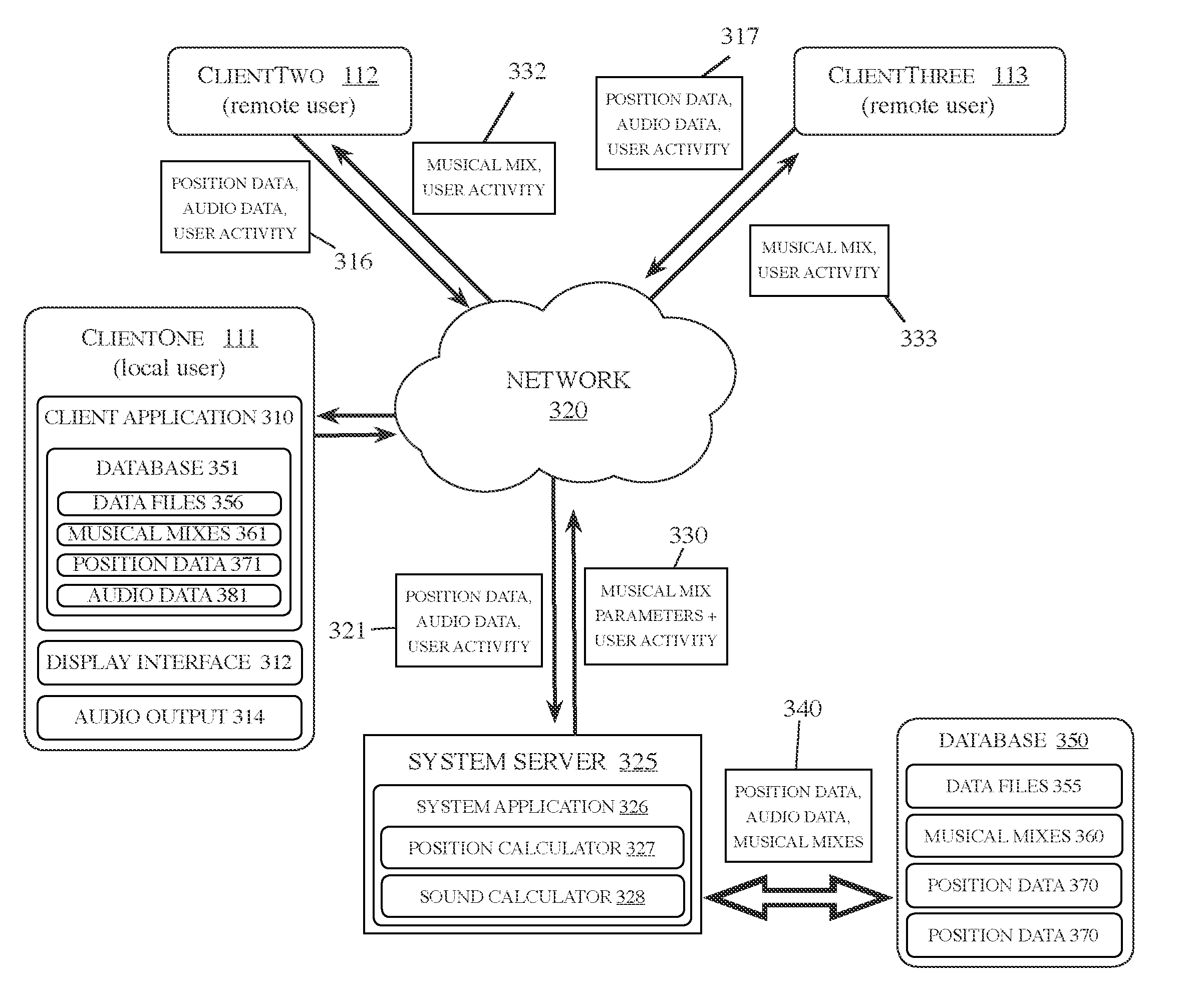 System and method for musical collaboration in virtual space