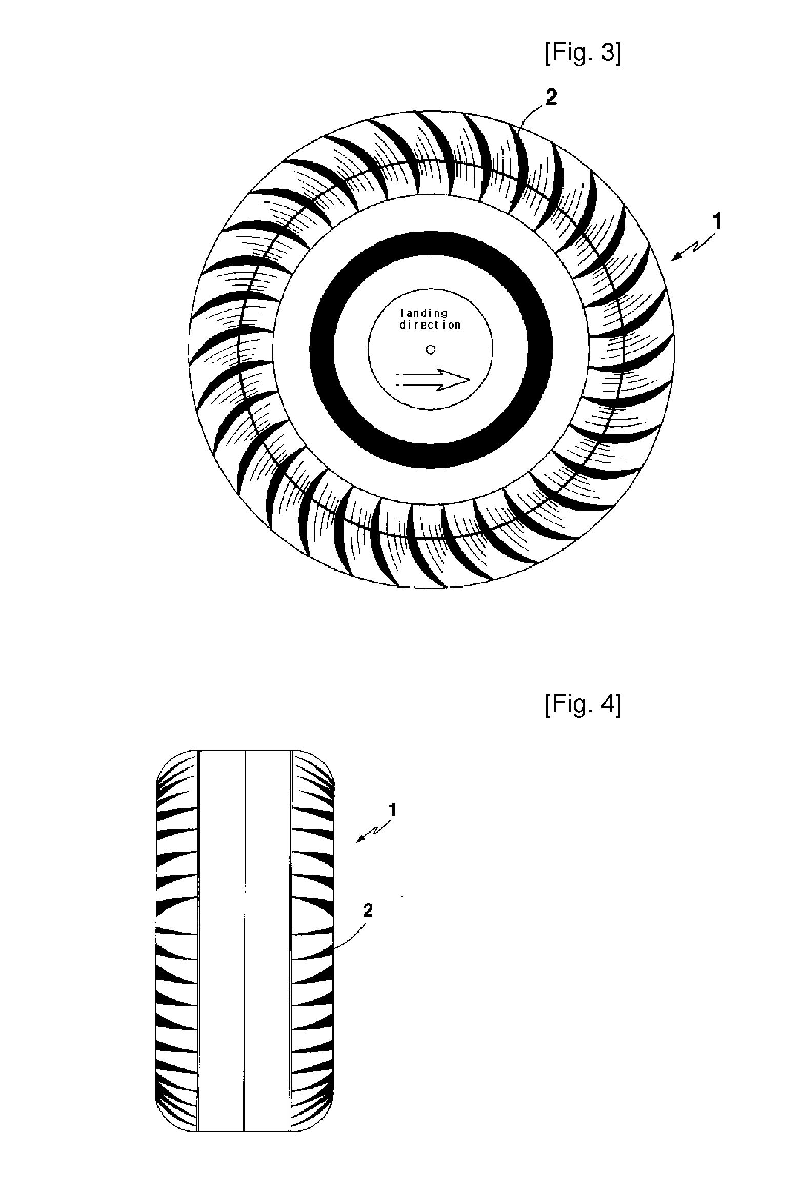 Airplane tire with air pocket