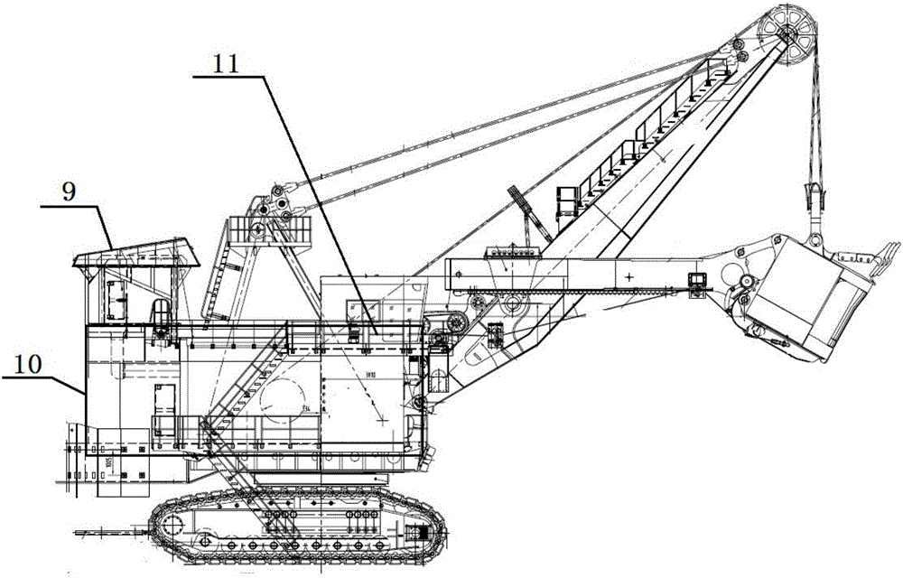 Dust removing device special for electric shovel cabin