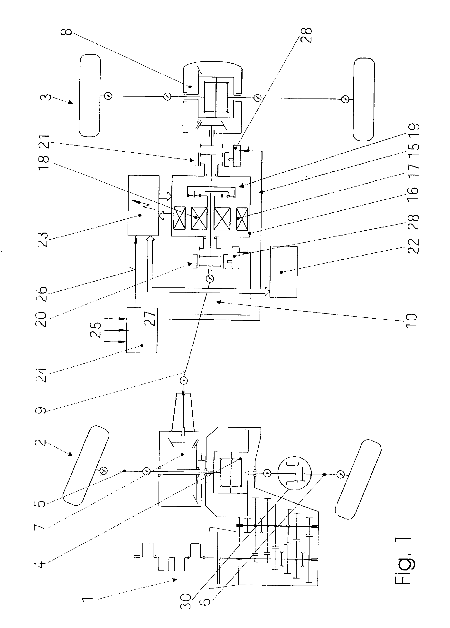 All-wheel drive vehicle with hybrid drive