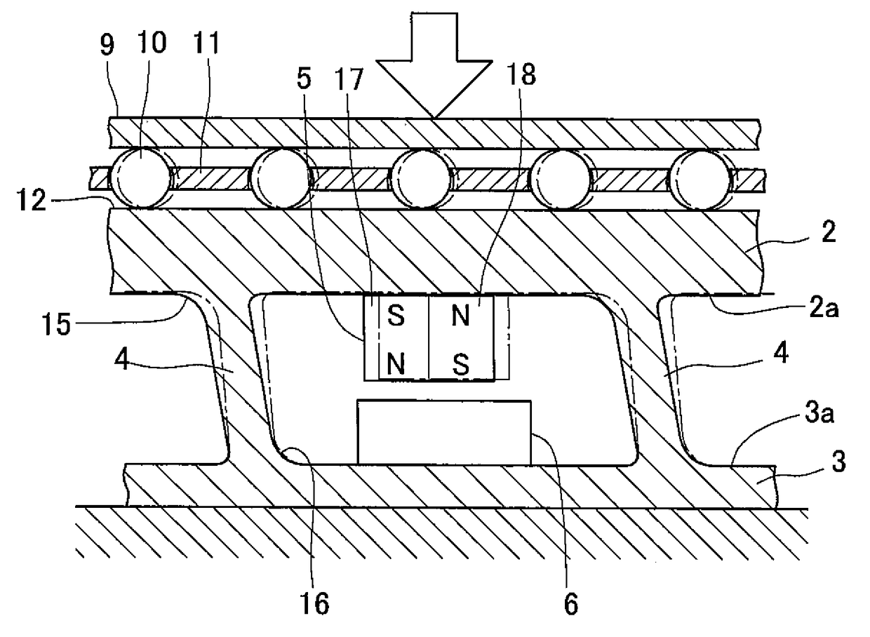 Magnetic load sensor and electric brake system